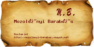 Mozolányi Barabás névjegykártya